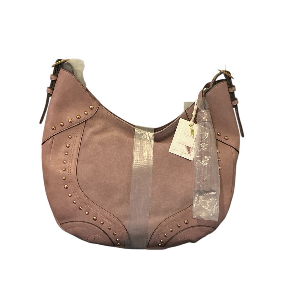 Jessica Simpson Pink Hobo Bag with Classic Design color adobe rose